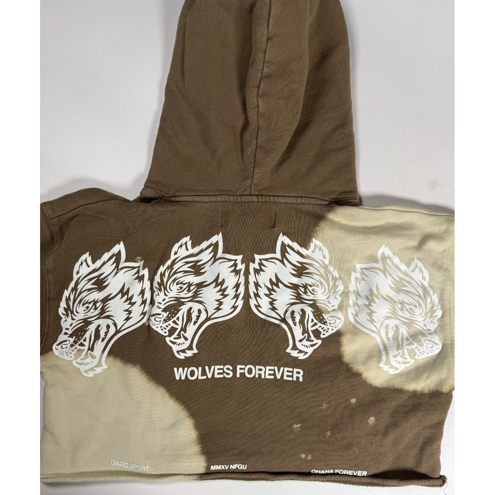 DHNA Cropped Wolves Forever Hoodie Women's Size XS Brown - Picture 6 of 13